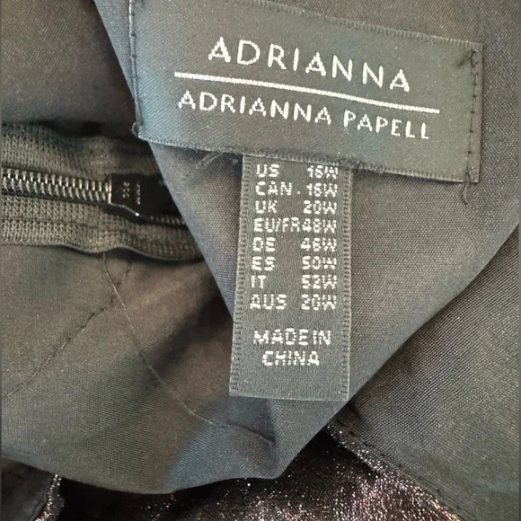 ADRIANNA PAPPEL Darkened Red Metallic Plus Size Cocktail Dress NWT - Picture 9 of 10